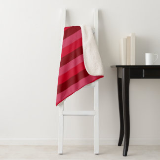 Stripes in Shades of Red Sherpa Blanket