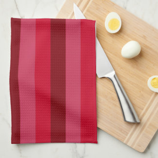Stripes in Shades of Red Tea Towel