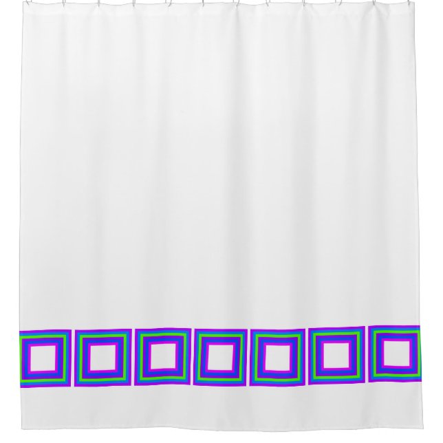 Stripes in Square Frame 3 + your ideas Shower Curtain (Front)