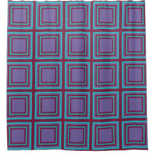 Stripes in Square Frame 4 + your ideas Shower Curtain