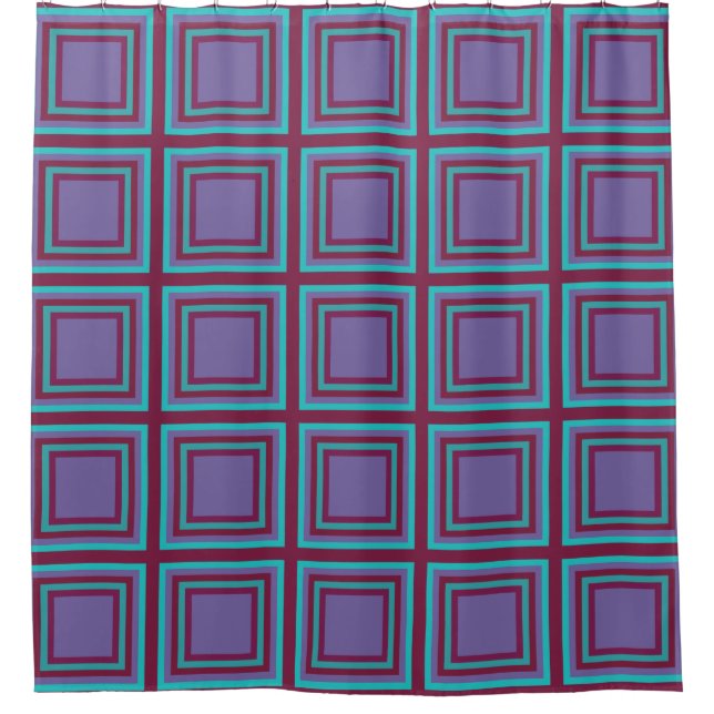 Stripes in Square Frame 4 + your ideas Shower Curtain (Front)