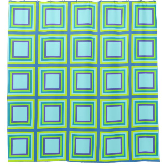 Stripes in Square Frame 5 + your ideas Shower Curtain (Front)