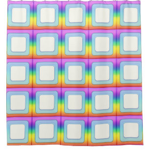 Stripes in Square Frame coloured 3 + your ideas Shower Curtain
