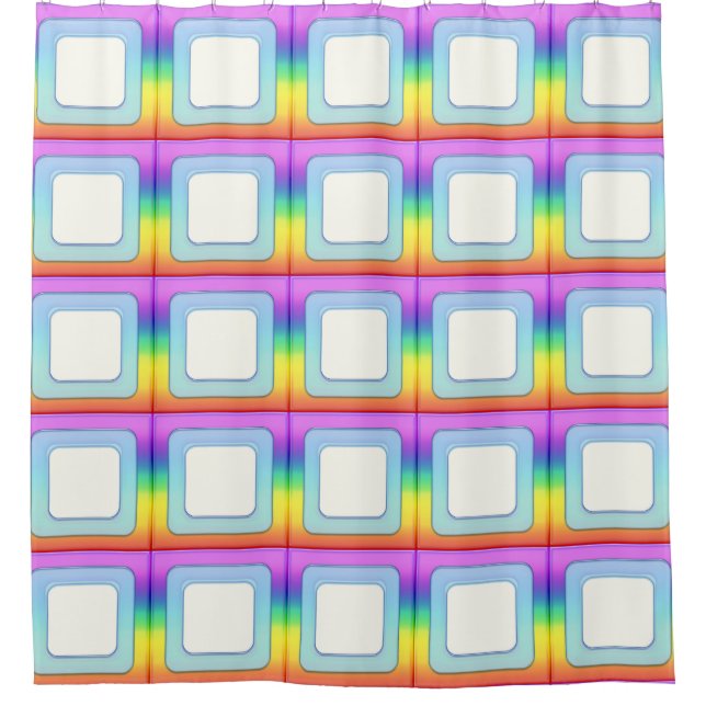Stripes in Square Frame coloured 3 + your ideas Shower Curtain (Front)