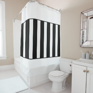 Stripes in the middle. Black and white. Shower Curtain