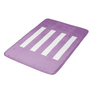 Stripes in the middle. Lavender and white. Bath Mat