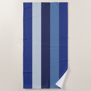 Stripes In The Sun Navy Blue Beach Towel