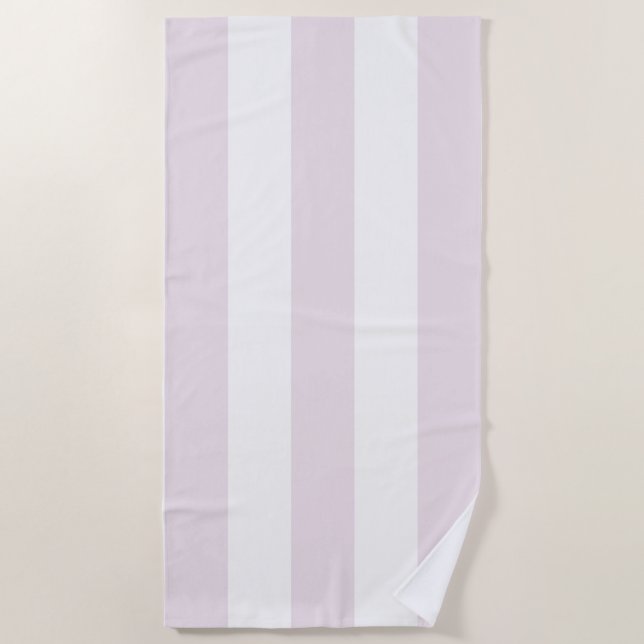 Stripes In The Sun Pastel Pink White Beach Towel (Front)