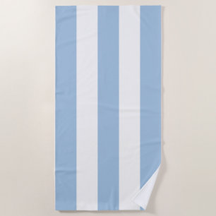 Stripes In The Sun Soft Blue White Beach Towel