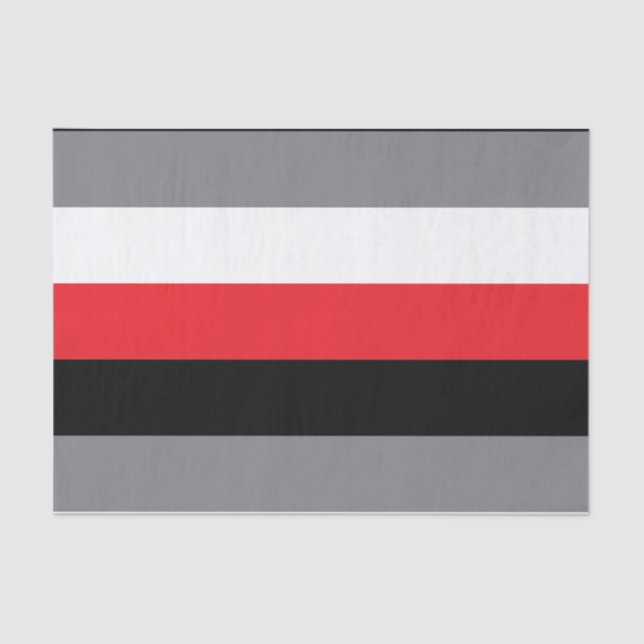 Stripes Lines Pattern Red Black Grey White Tissue Paper (Front)