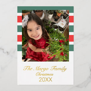 Stripes Merry Christmas Photo Pressed