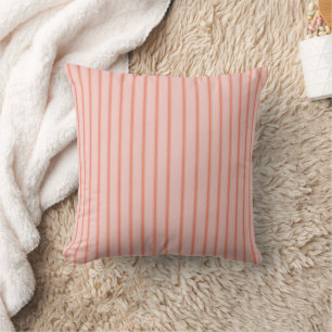 Stripes Modern Coral Peach Minimalist Elegance Cushion