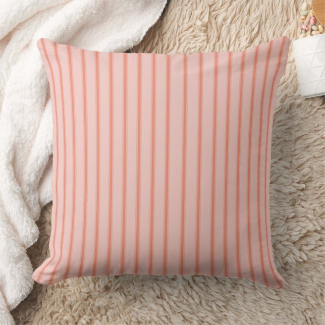 Stripes Modern Coral Peach Minimalist Elegance Cushion (Blanket)