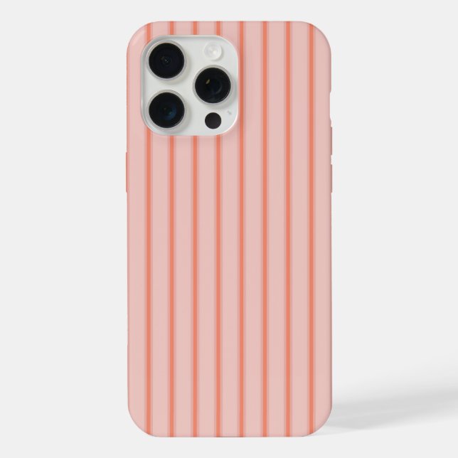 Stripes Modern Coral Peach Minimalist Elegance iPhone Case (Back)