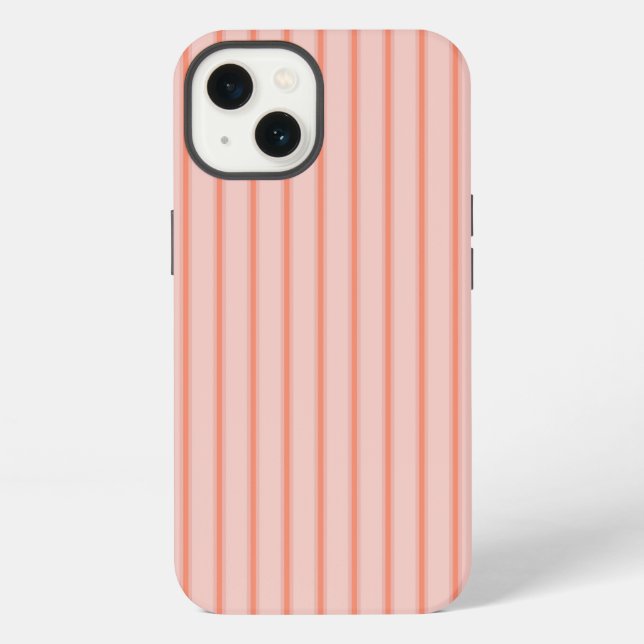 Stripes Modern Coral Peach Minimalist Elegance iPhone Case (Back)