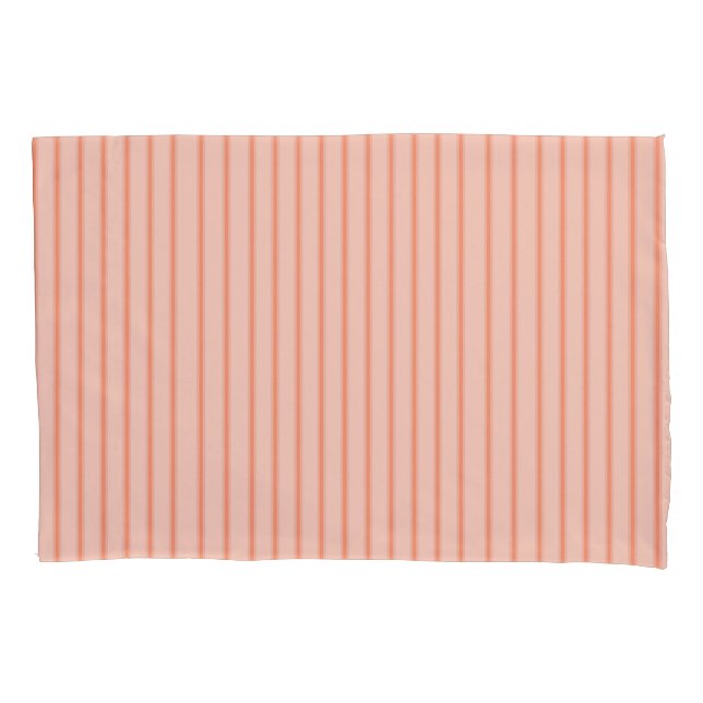 Stripes Modern Coral Peach Minimalist Elegance Pillowcase (Front)