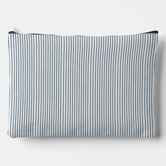 Stripes Modern Indigo Minimalist Elegance Accessory Pouch (Front)