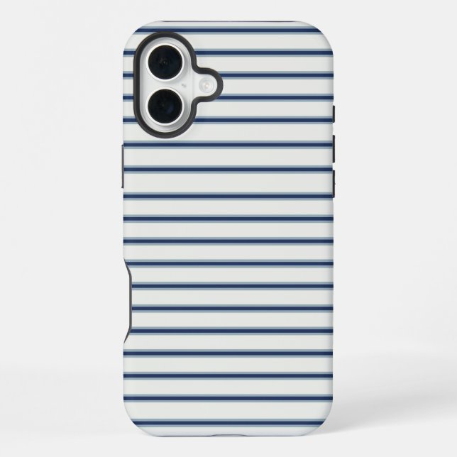 Stripes Modern Indigo Minimalist Elegance iPhone Case (Back)