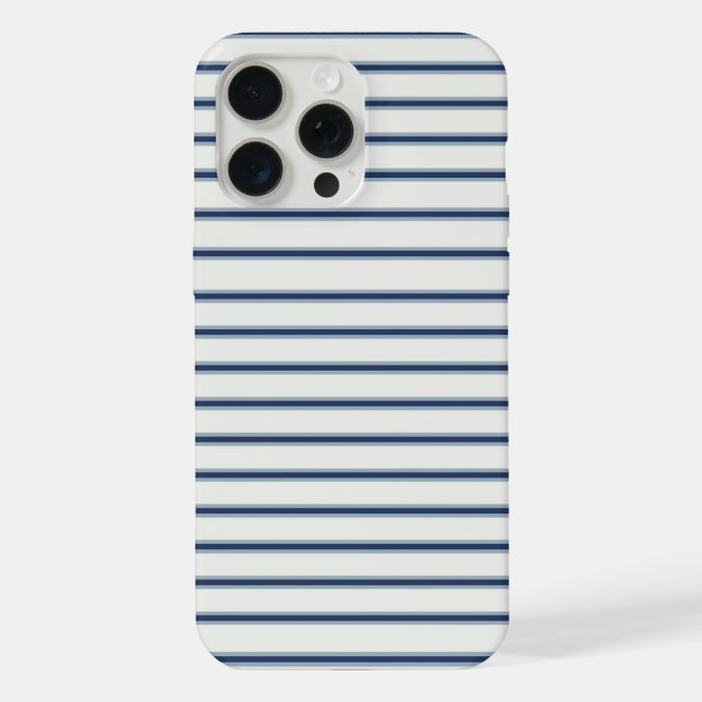 Stripes Modern Indigo Minimalist Elegance iPhone Case (Back)