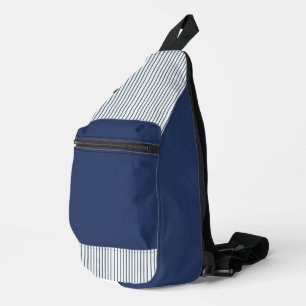 Stripes Modern Indigo Minimalist Elegance Sling Bag