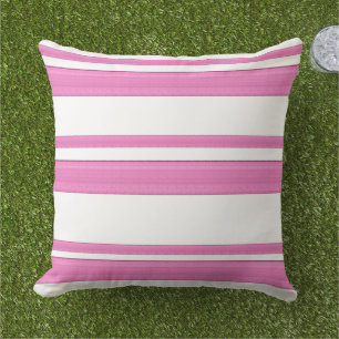 stripes modern vintage pink white abstract lines cushion