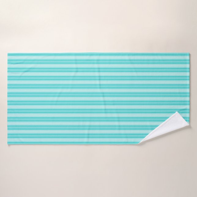 Stripes - Monochromatic Shades of Blue - Towel Set (Bath Towel)