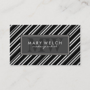 Stripes Monogram (appointment card) Appointment Card