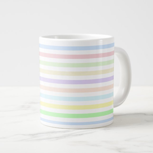 Stripes Multicolor Pastel Jumbo Mug (Front Right)