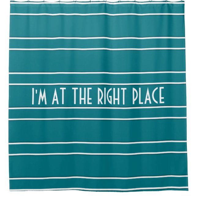 Stripes narrow white shadow + your backg. & idea shower curtain (Front)