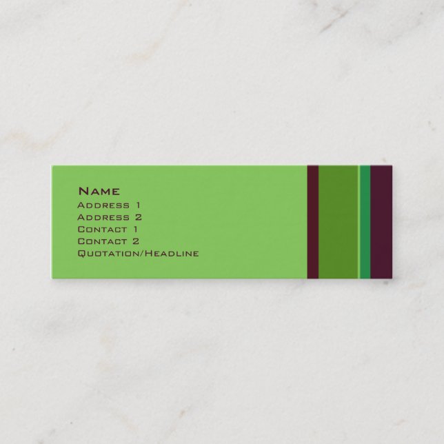Stripes No. 0013 Mini Business Card (Front)