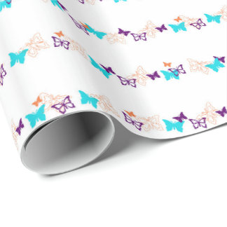Stripes of Butterflies butterfly design Wrapping Paper