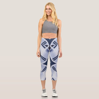 Stripes of Harmony in grey Capri Leggings