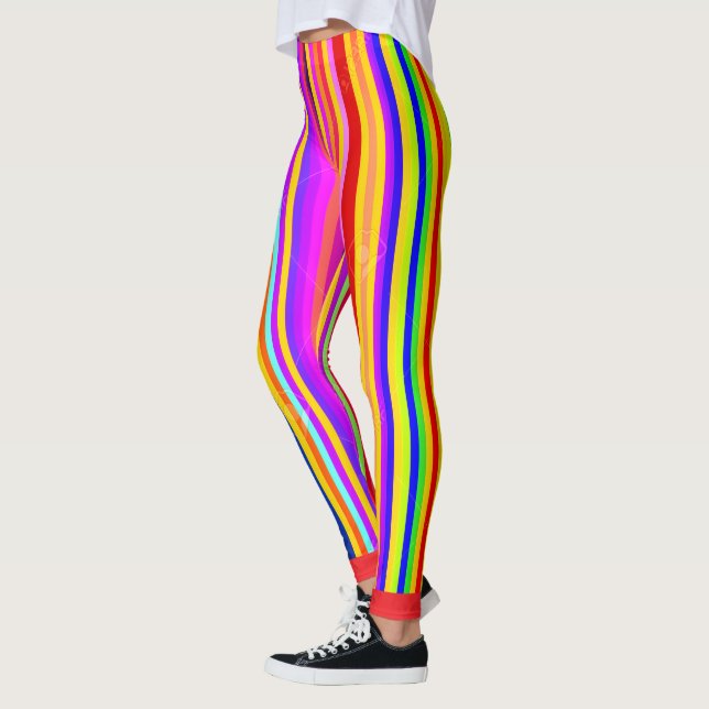 Stripes of Rainbow Colours Leggings (Left)