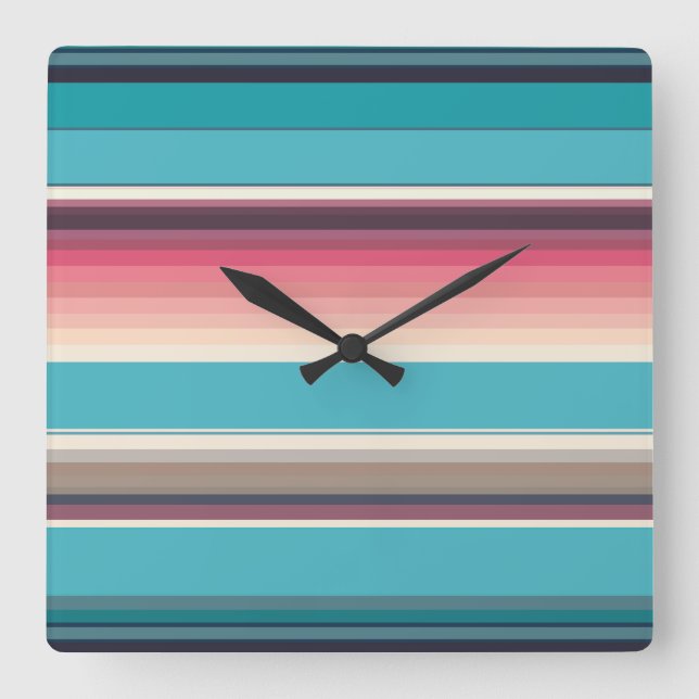 Stripes of the Horizon   Square Wall Clock (Front)