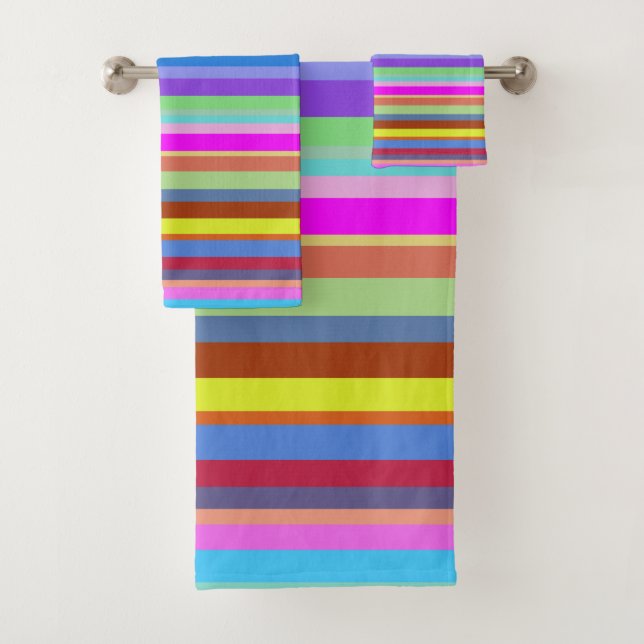 Stripes of Various Colours Towel Set (Insitu)