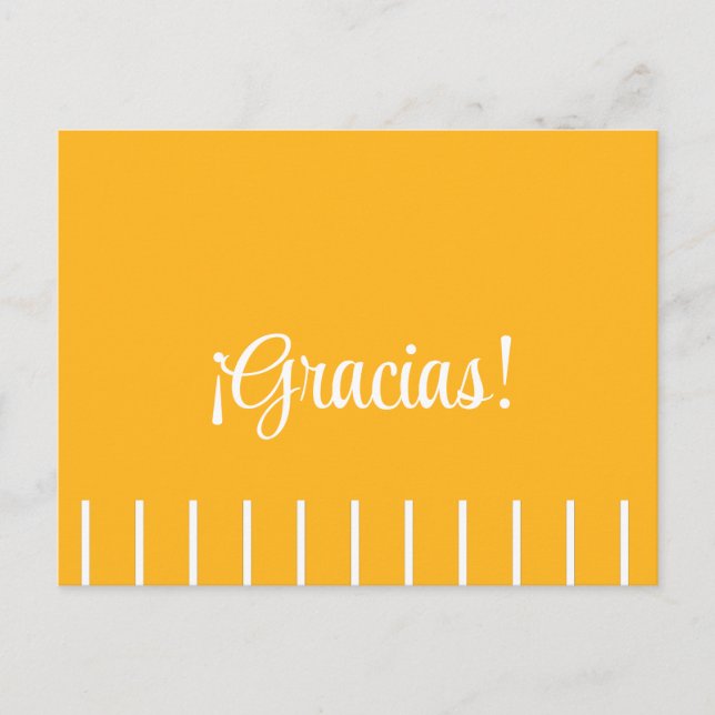 Stripes on Spanish Thank You Postcard (Front)