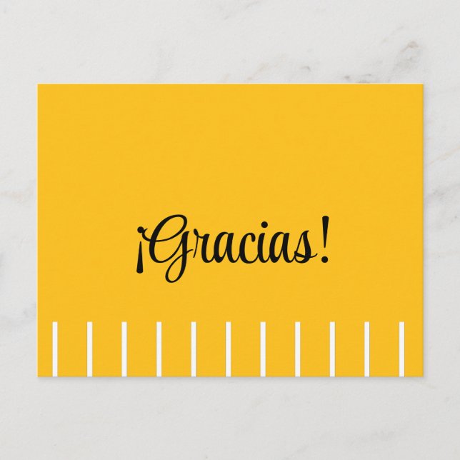 Stripes on Spanish Thank You Postcard (Front)
