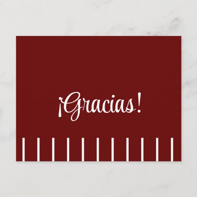 Stripes on Spanish Thank You Postcard (Front)