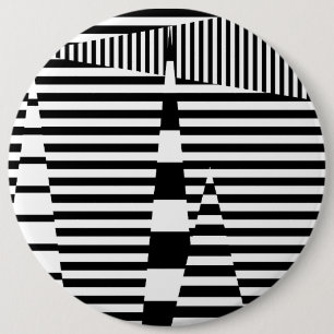 Stripes on Stripes in Black and White 6 Cm Round Badge