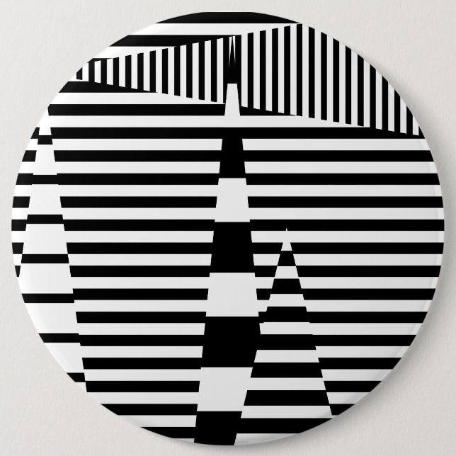 Stripes on Stripes in Black and White 6 Cm Round Badge (Front)