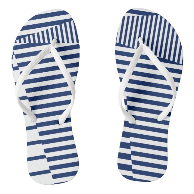 Stripes on Stripes in Blue and White Jandals (Footbed)
