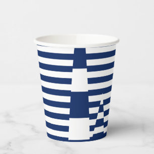 Stripes on Stripes in Blue and White Paper Cups