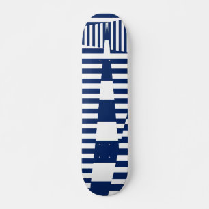 Stripes on Stripes in Blue and White Skateboard