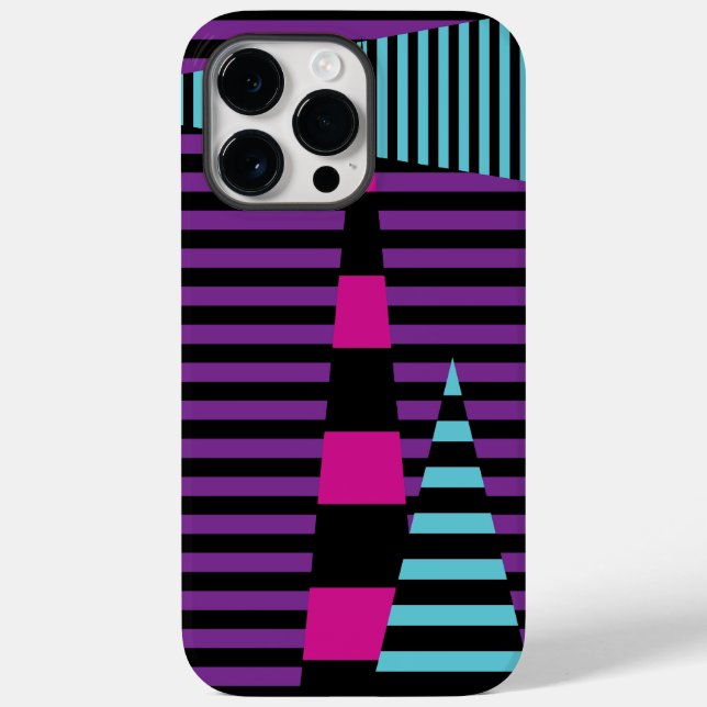 Stripes on Stripes - Pink, Purple, Blue and Black Case-Mate iPhone Case (Back)