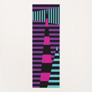 Stripes on Stripes - Pink, Purple, Blue and Black Yoga Mat
