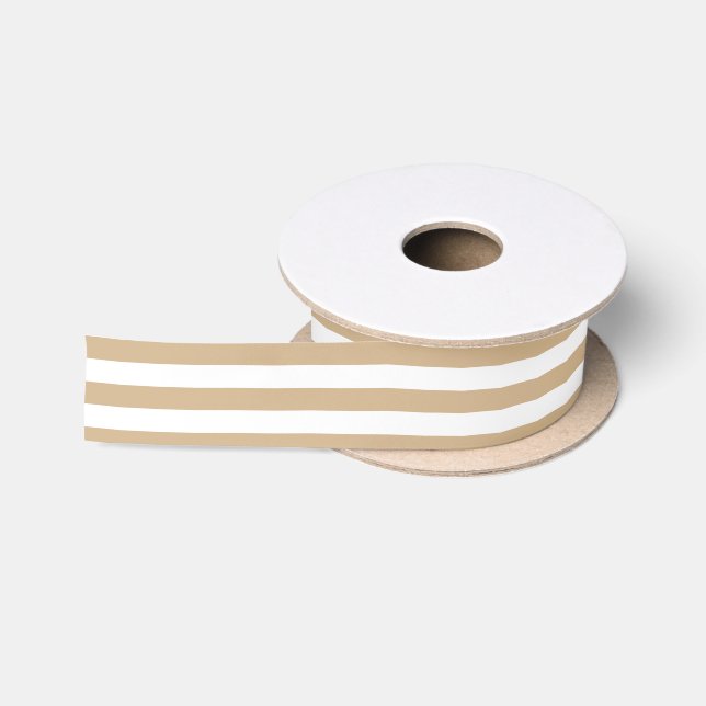 Stripes Option Tan Satin Ribbon (Spool)