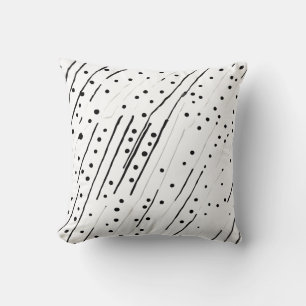 Stripes or polka dots black, white, grey pattern cushion