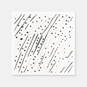 Stripes or polka dots black, white, grey pattern napkin