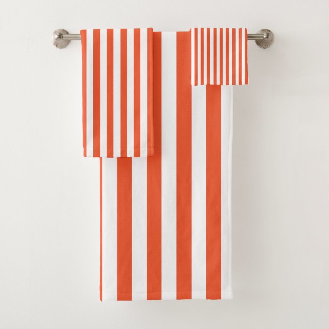 Stripes - Orange&White - Towel Set (Insitu)