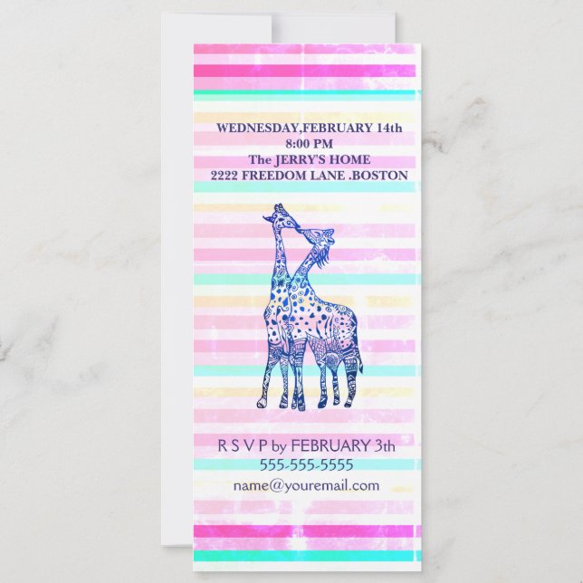 Stripes Original Valentine party Invitation (Back)